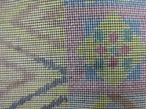 アンティーク　横段に幾何学模様織り出し本場泥大島紬着物